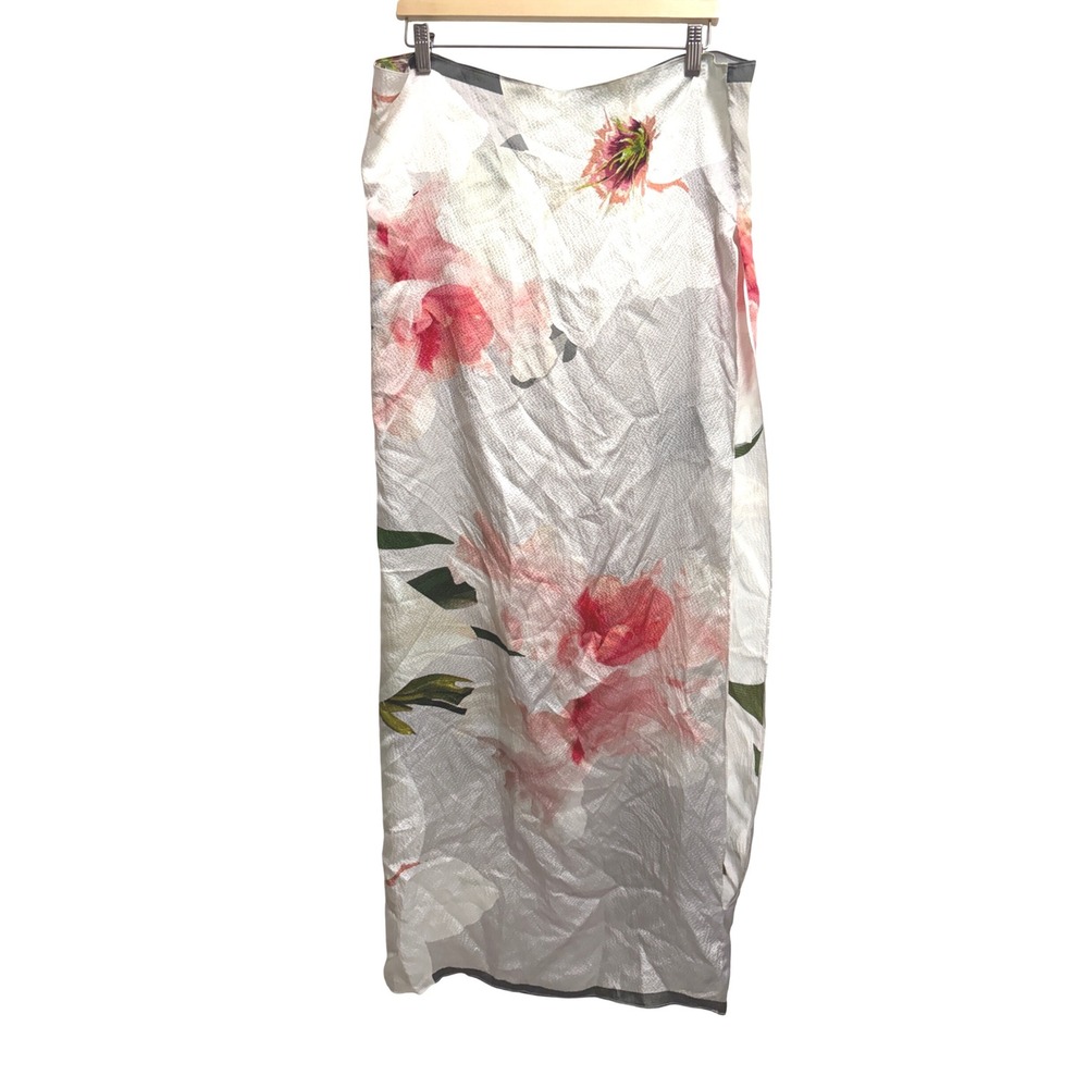 Ted Baker LondonFloral Silk Sarong Scarf Wrap Pink Green White Botanical OS